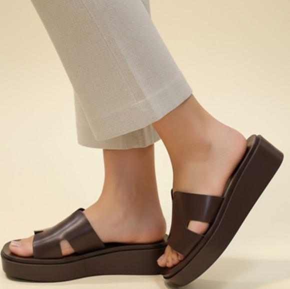 BAMBOO Shoes - Platform Heel Sandal Espresso Brown